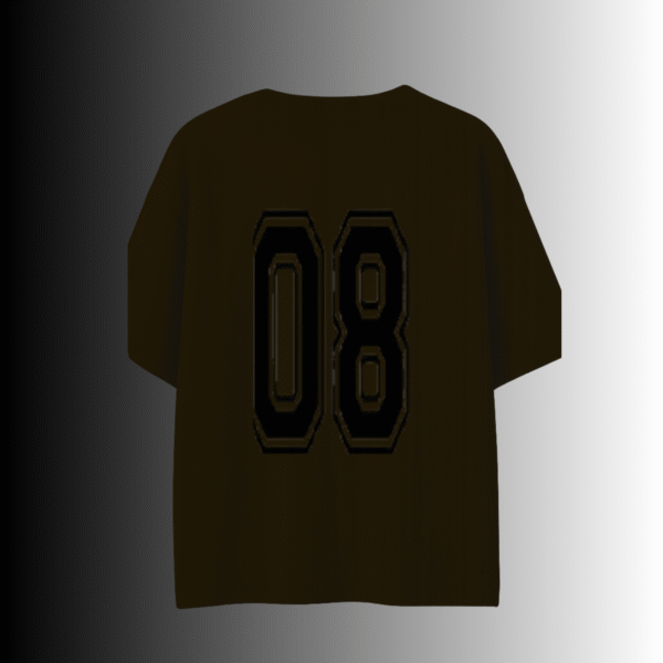 Olive green lightweight t-shirt with large black "08" on back – 180 GSM sports jersey streetwear Pakistan