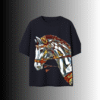 Navy blue ornate horse head design 230 GSM cotton t-shirt – luxury streetwear Pakistan