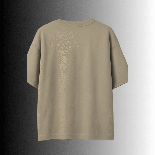 Oversized beige back view 180 GSM cotton T-shirt – premium streetwear Pakistan