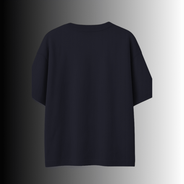 Plain navy blue 230 GSM cotton t-shirt – back view