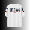 White 230 GSM Chicago 1995 t-shirt – back view with large collegiate lettering and sleeve graphics